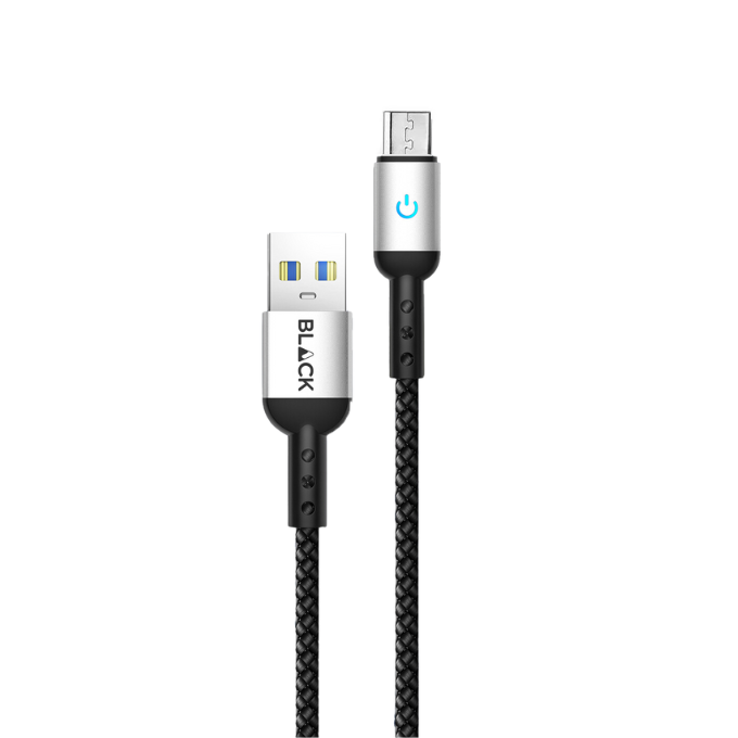BLACK Cable Strong&Fast Nylon USB A to micro, 25000+bend, LED, 1.2m, 1Yr warranty BLACK Cable Strong&Fast Nylon USB A to micro, 25000+bend, LED, 1.2m, 1Yr warranty